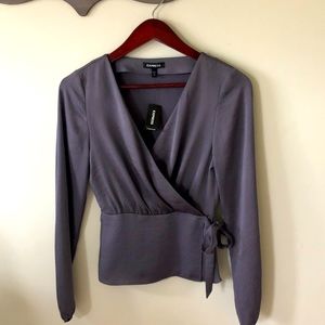NWT Express XS Grey Long Sleeve Top